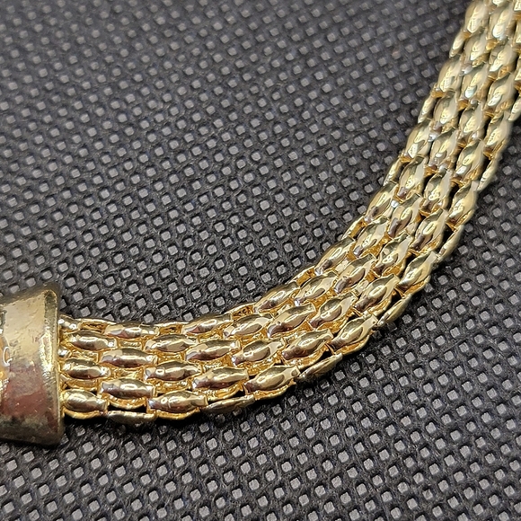 Gold Statement 3 Piece Set Luxurious Necklace Earring ring Matching Jewelry - Picture 4 of 13